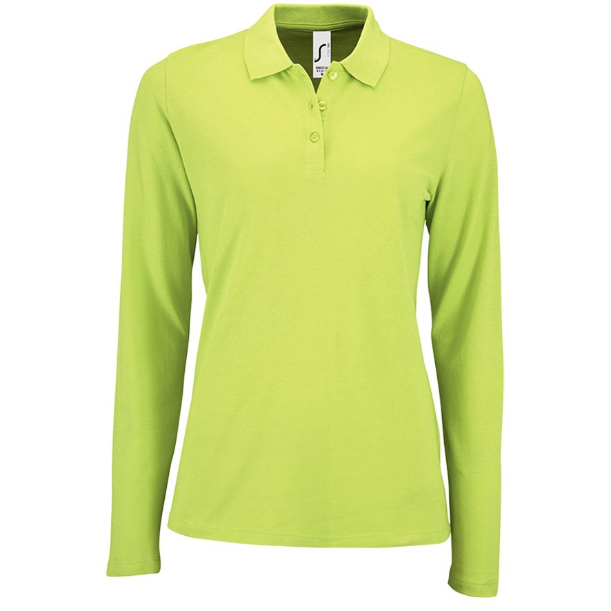 Рубашка поло женская с длинным рукавом Perfect LSL Women зеленое яблоко, размер S заказать в Москве
