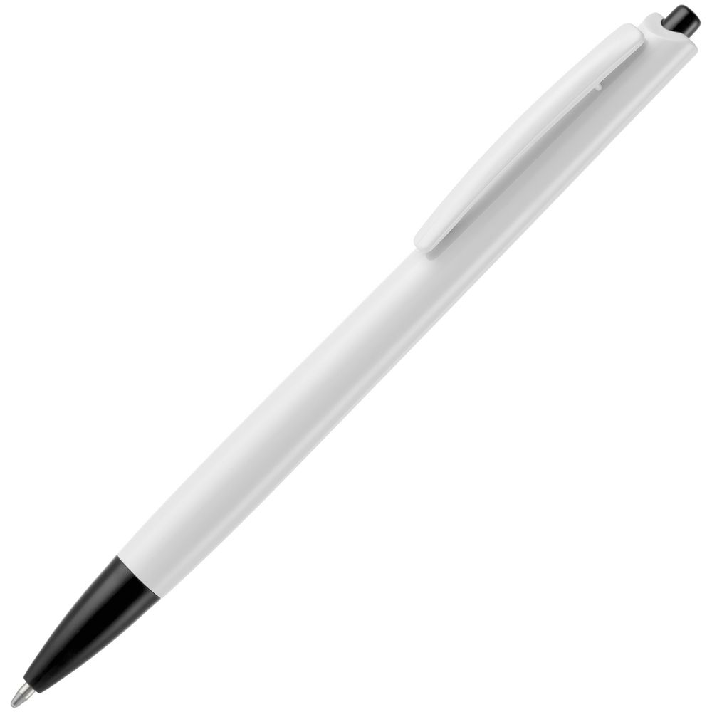 Ручка шариковая Tick, белая с черным заказать в Москве