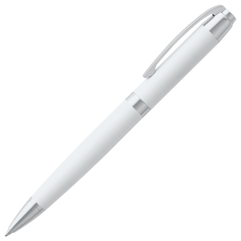 Ручка шариковая Razzo Chrome, белая на заказ с логотипом компании