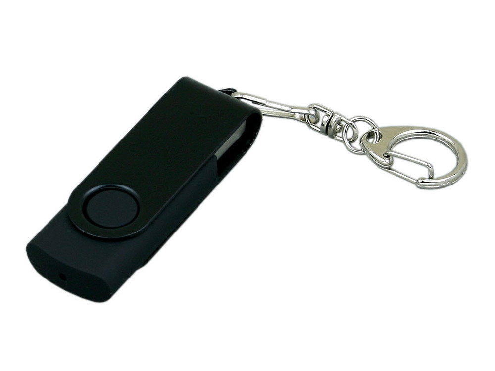 USB 2.0- флешка промо на 64 Гб с поворотным механизмом и однотонным металлическим клипом заказать в Москве