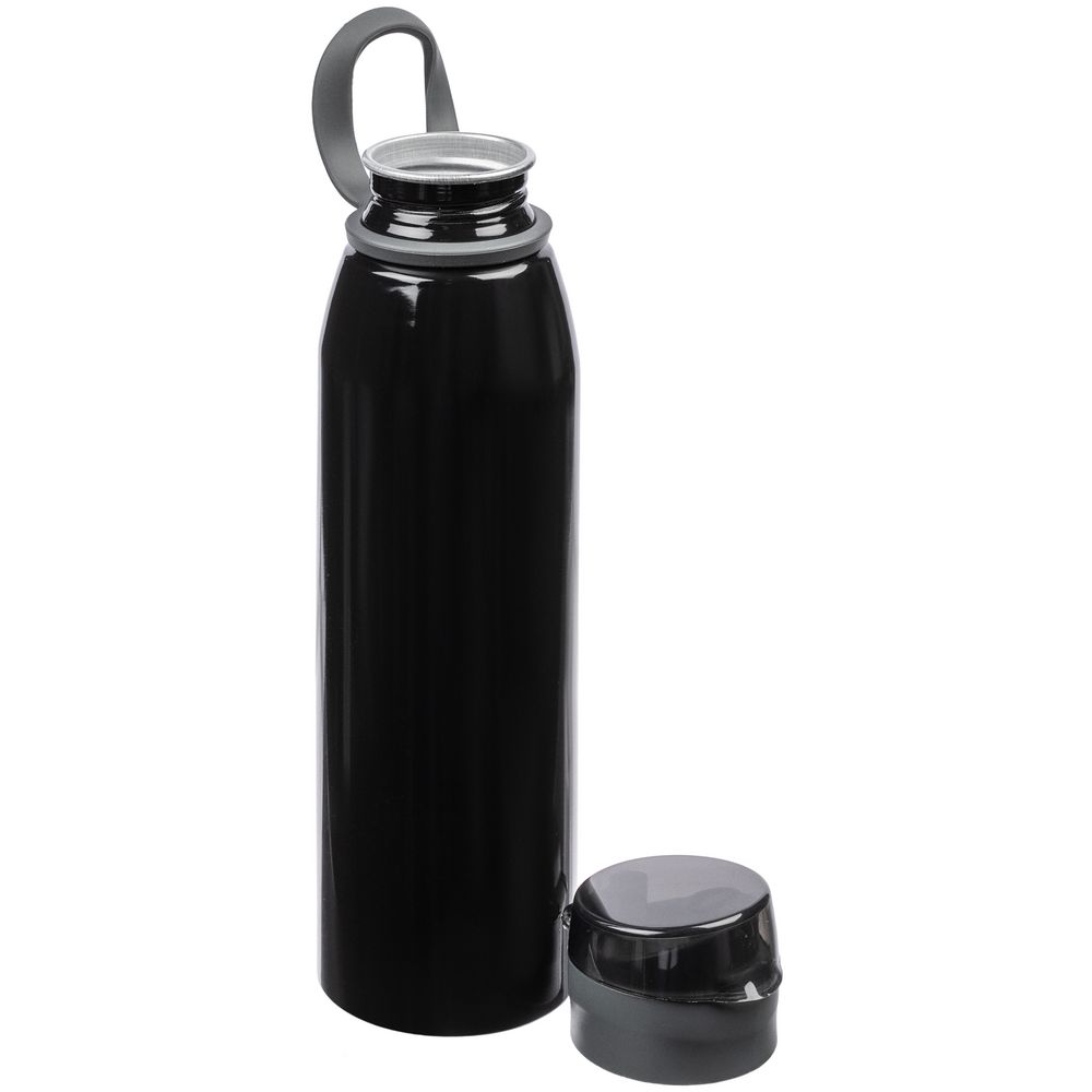 Спортивная бутылка для воды Korver, черная заказать под нанесение логотипа