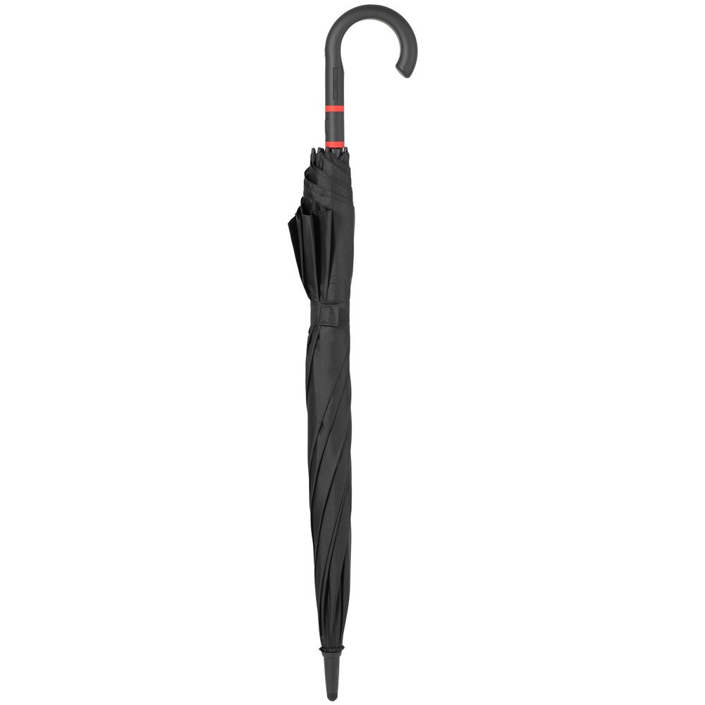 Зонт-трость с цветными спицами Color Style, красный с черной ручкой на заказ с логотипом компании