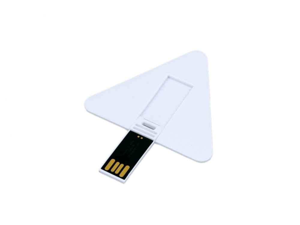 USB 2.0- флешка на 8 Гб в виде пластиковой карточки треугольной формы оптом под нанесение