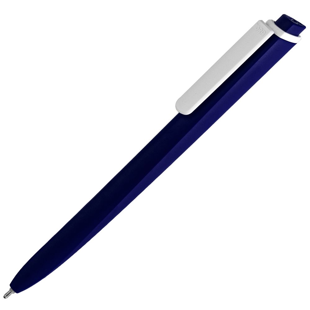 Ручка шариковая Pigra P02 Mat, темно-синяя с белым заказать в Москве