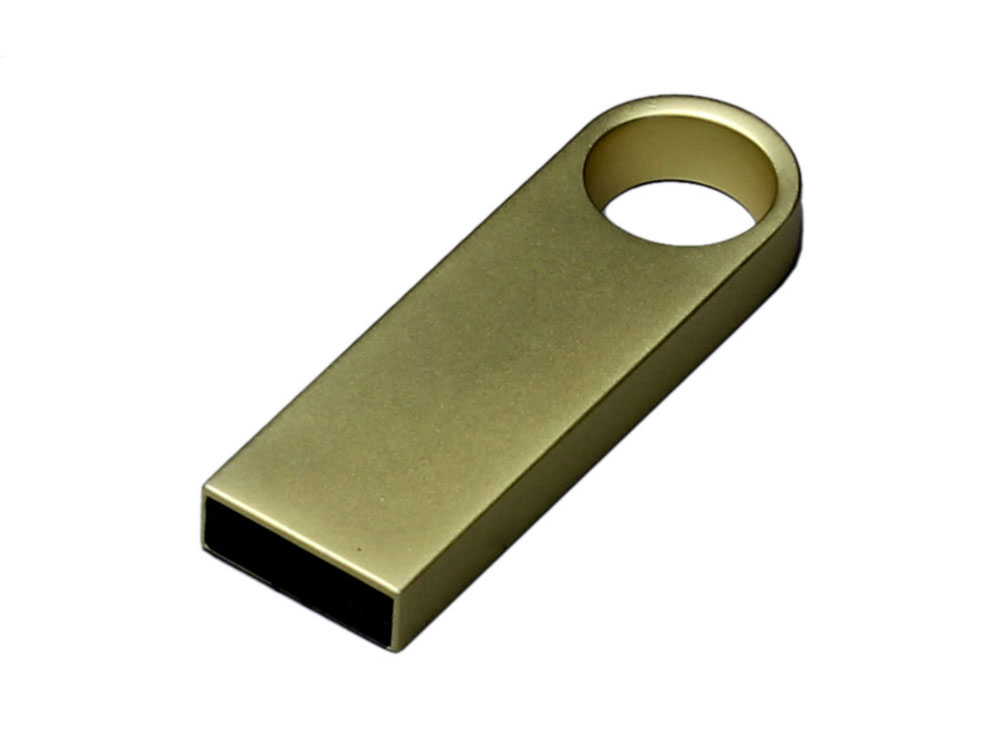 USB 2.0-флешка на 4 Гб с мини чипом и круглым отверстием с нанесением логотипа в Москве