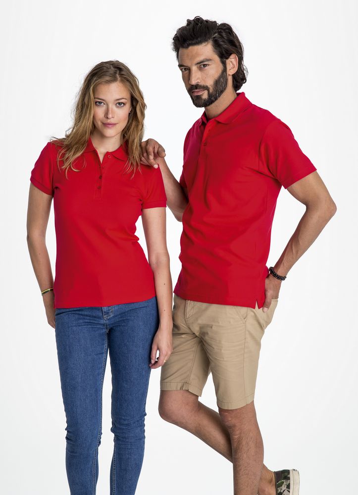 Рубашка поло женская People 210 оранжевая, размер S на заказ с логотипом компании