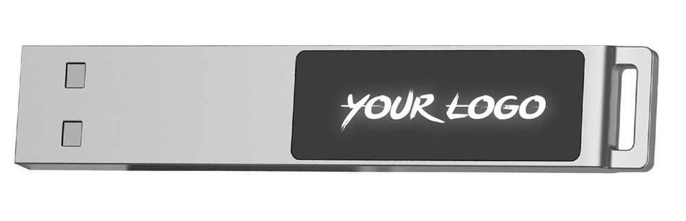 Флешка markBright с белой подсветкой, 16 Гб на заказ с логотипом компании