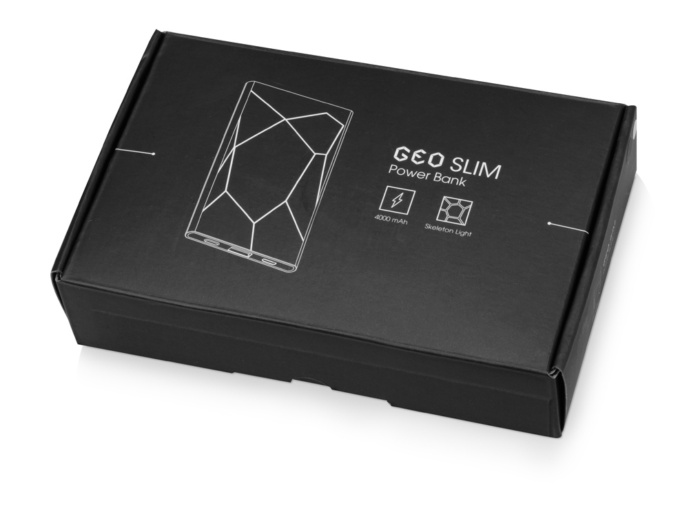 Внешний аккумулятор «Geo», 4000 mAh оптом под нанесение