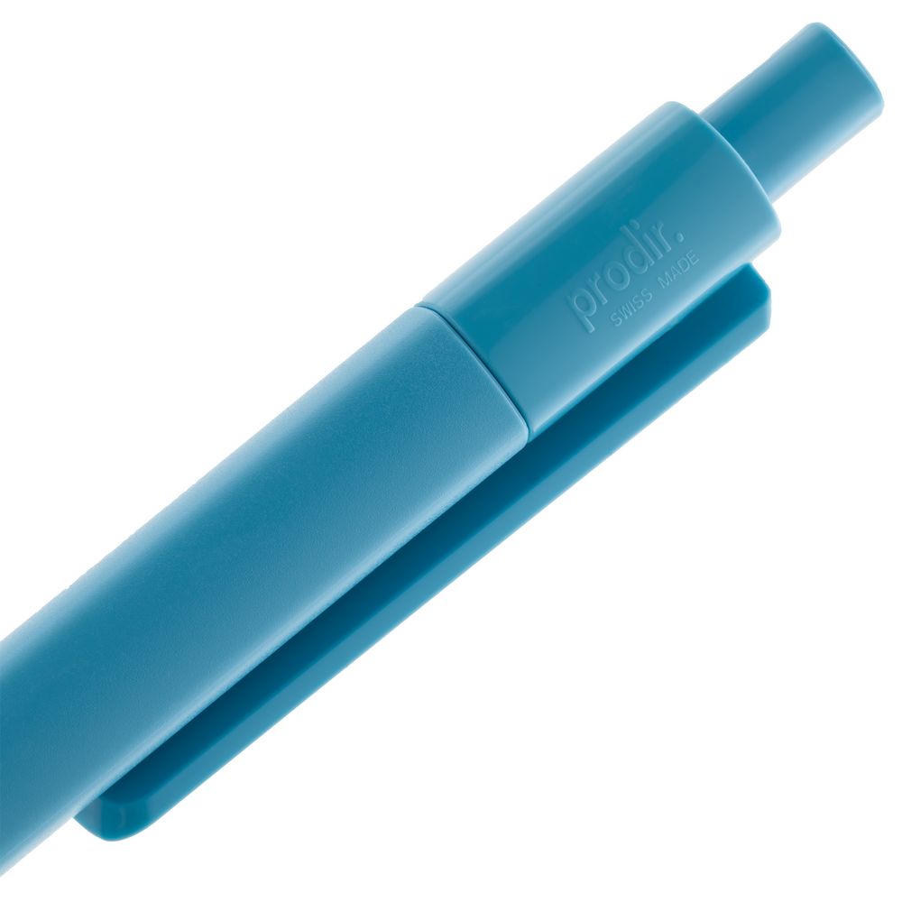 Ручка шариковая Prodir DS4 PMM-P, голубая с нанесением логотипа в Москве
